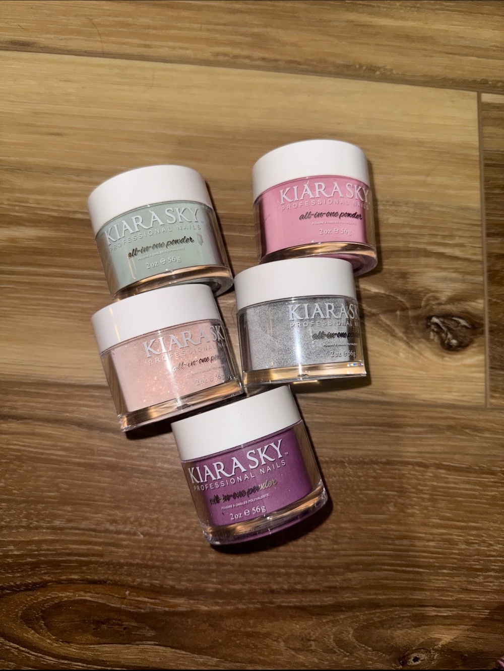 Kiara Sky Pastel Powder Set — Pink, Lavender, Mint, Silver, Blush